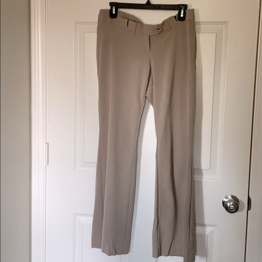 Maternity Taupe Dress Pants- Classic Straight Leg